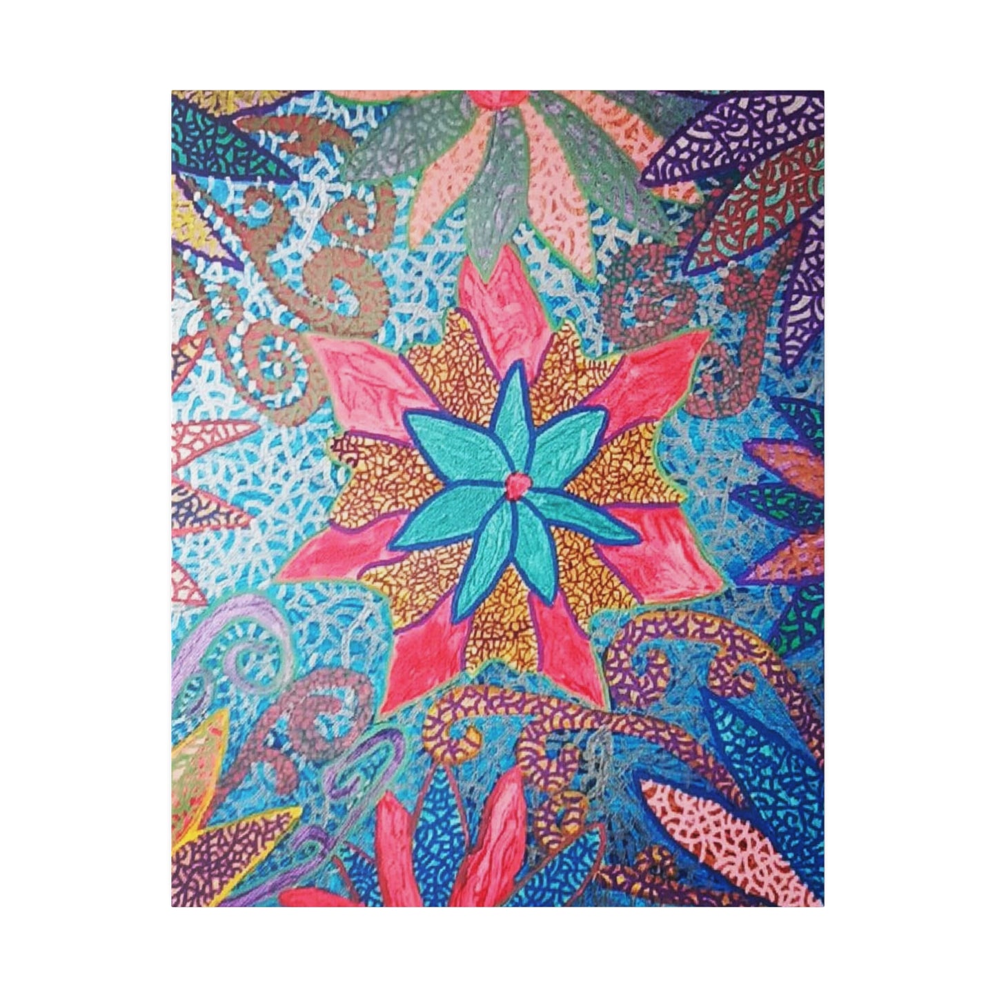 Trippy Star Flower Print Canvas