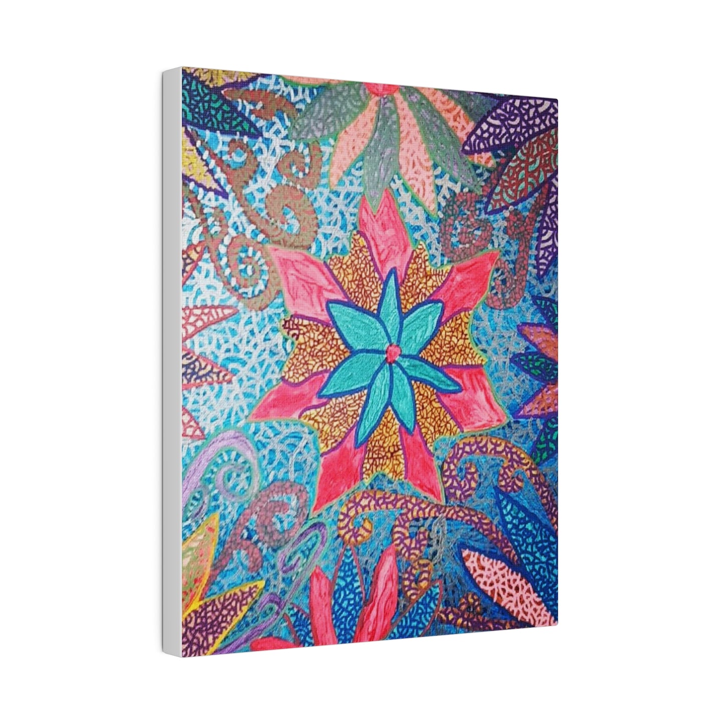 Trippy Star Flower Print Canvas