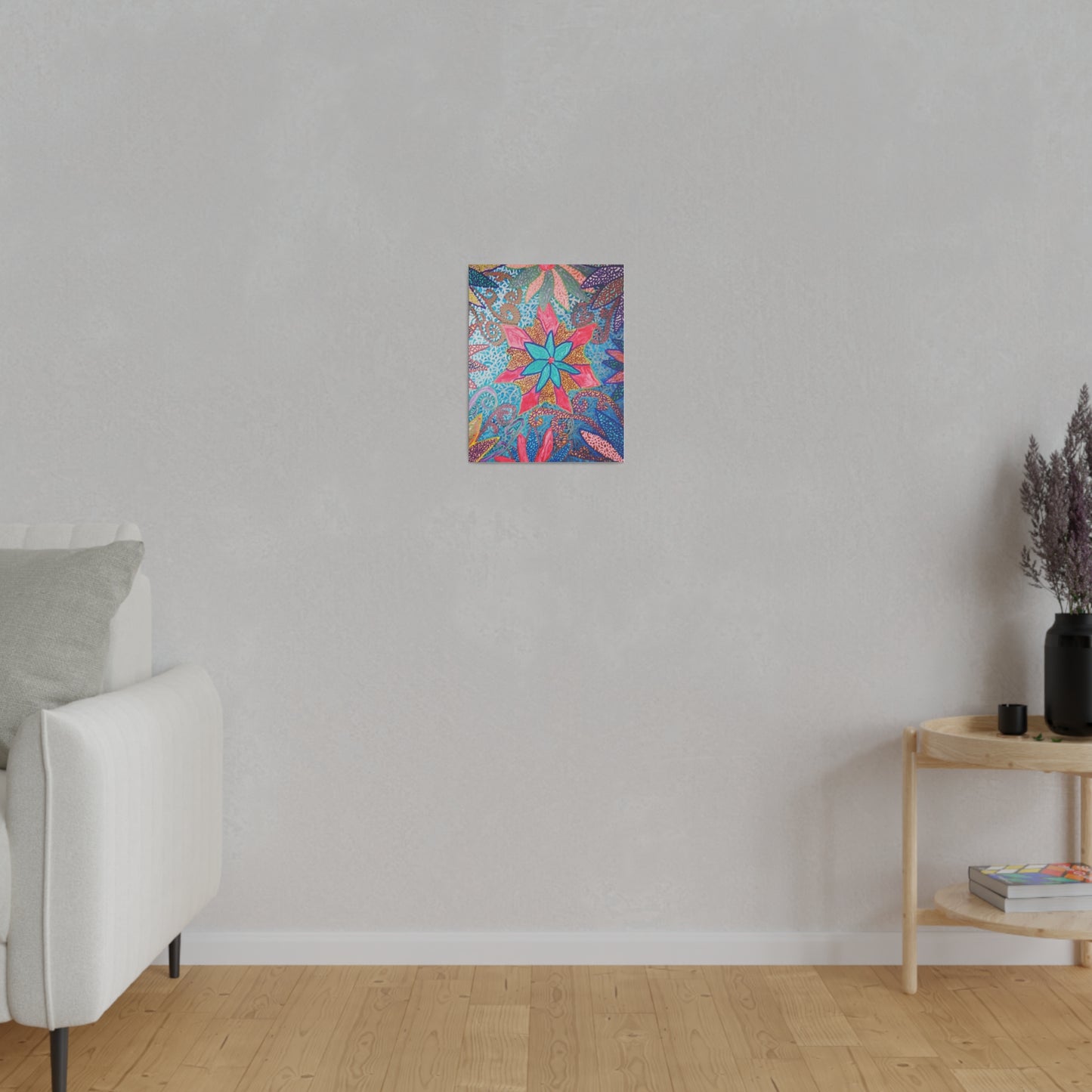 Trippy Star Flower Print Canvas