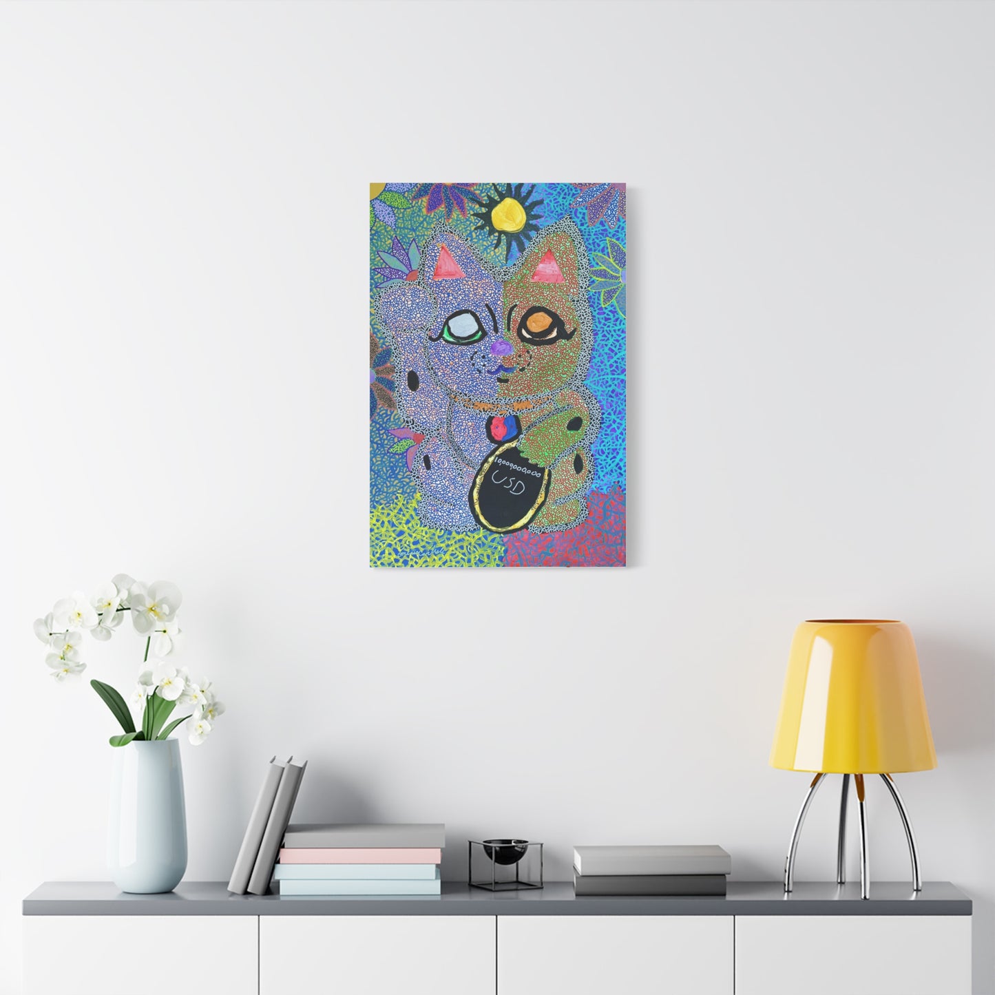 Cosmic Feline of Abundance print on Canvas, Stretched, 1.25"