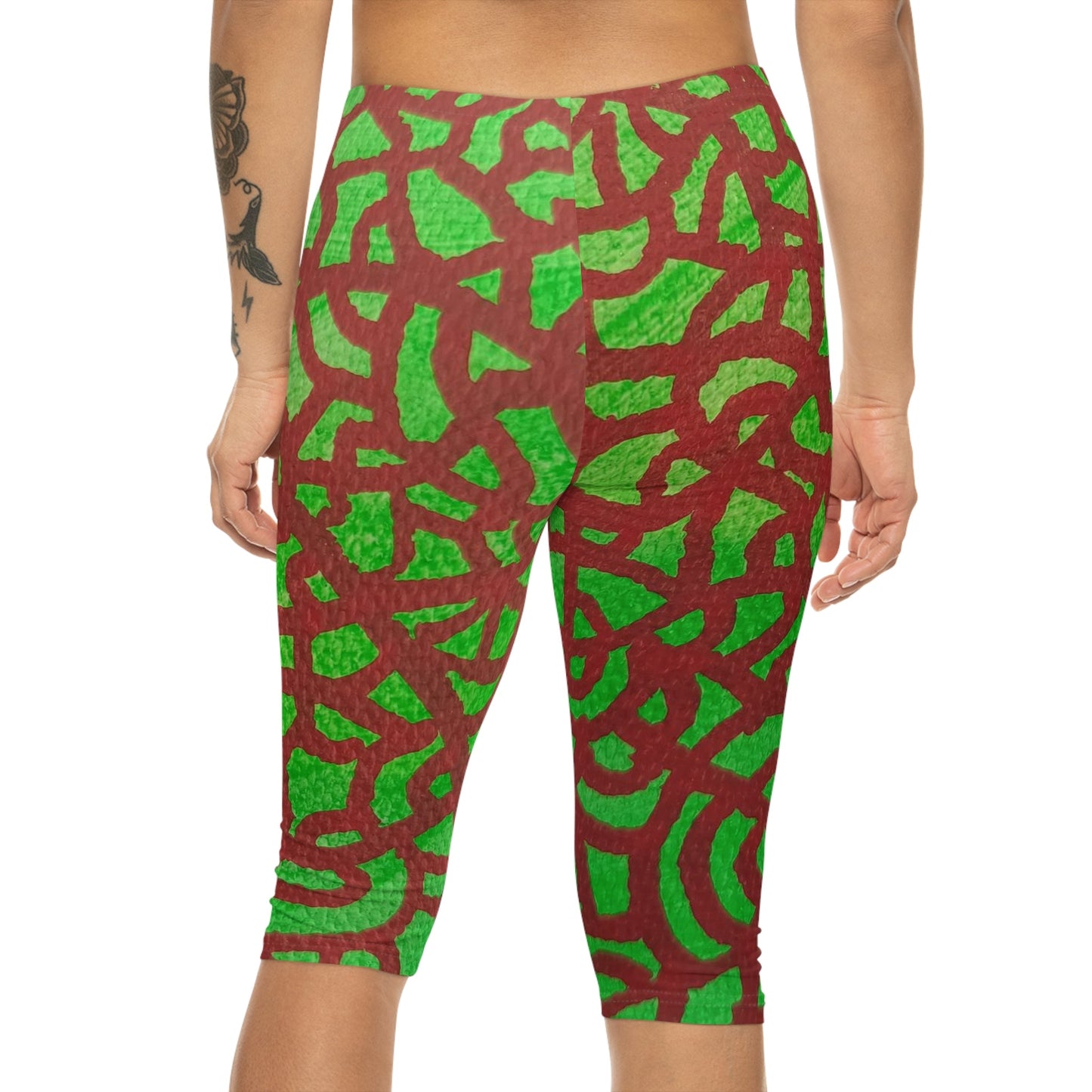 Jewel Tones: Scarlet Emerald Fusion Leggings Custom Art The Indomitable Art Shop Indomitable Art Quote35