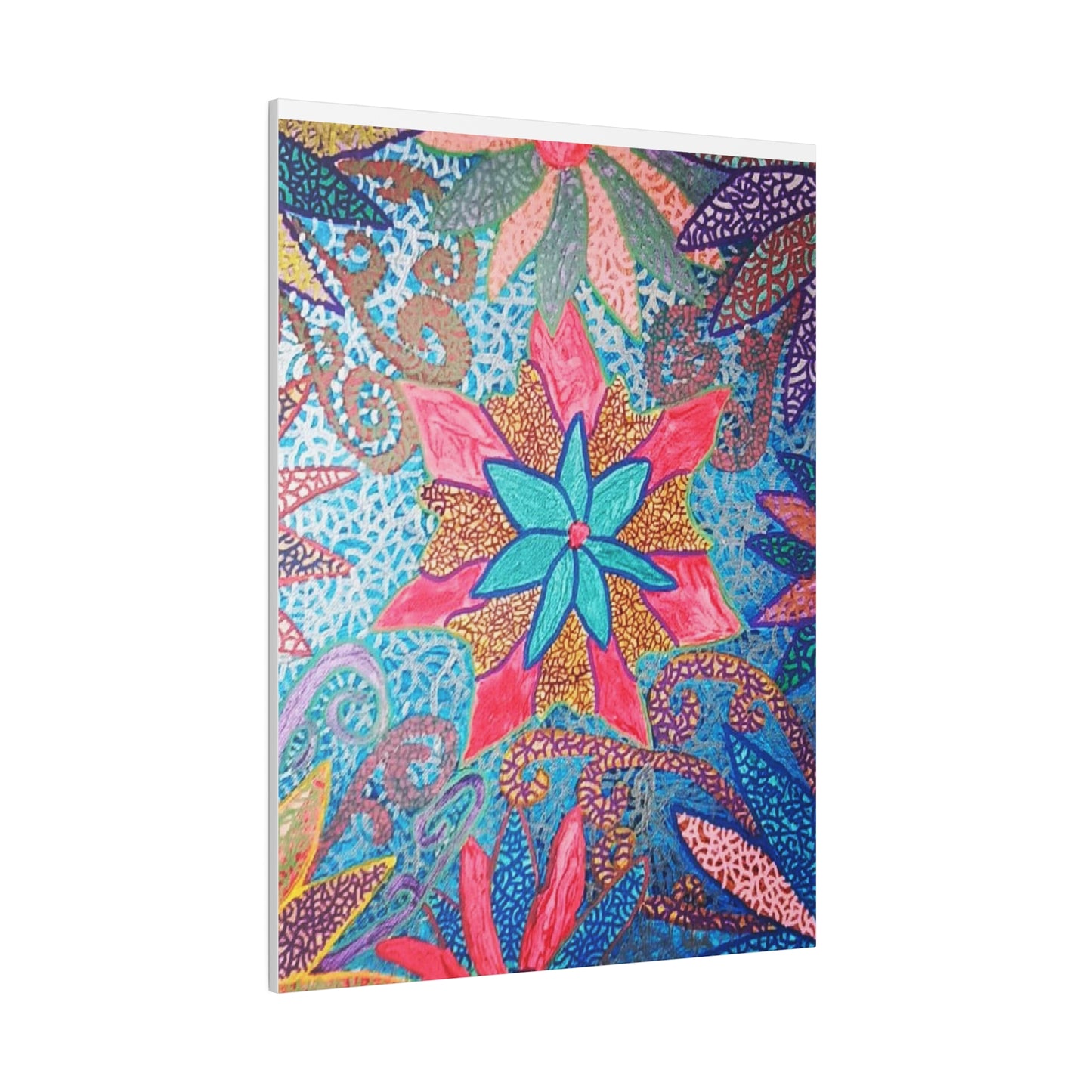 Trippy Star Flower Print Canvas