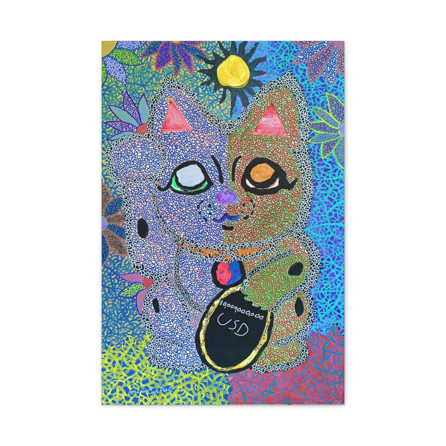 Cosmic Feline of Abundance print on Canvas, Stretched, 1.25"