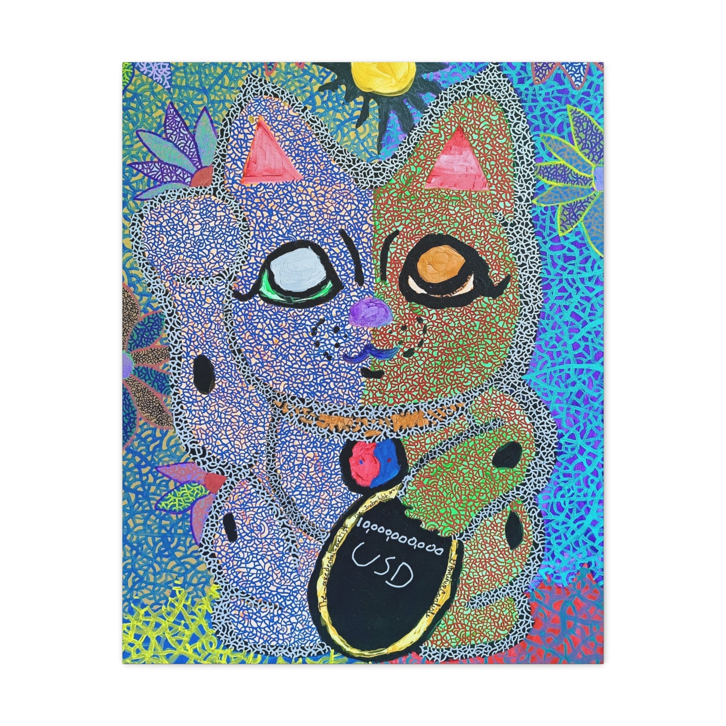 Cosmic Feline of Abundance print on Canvas, Stretched, 1.25"