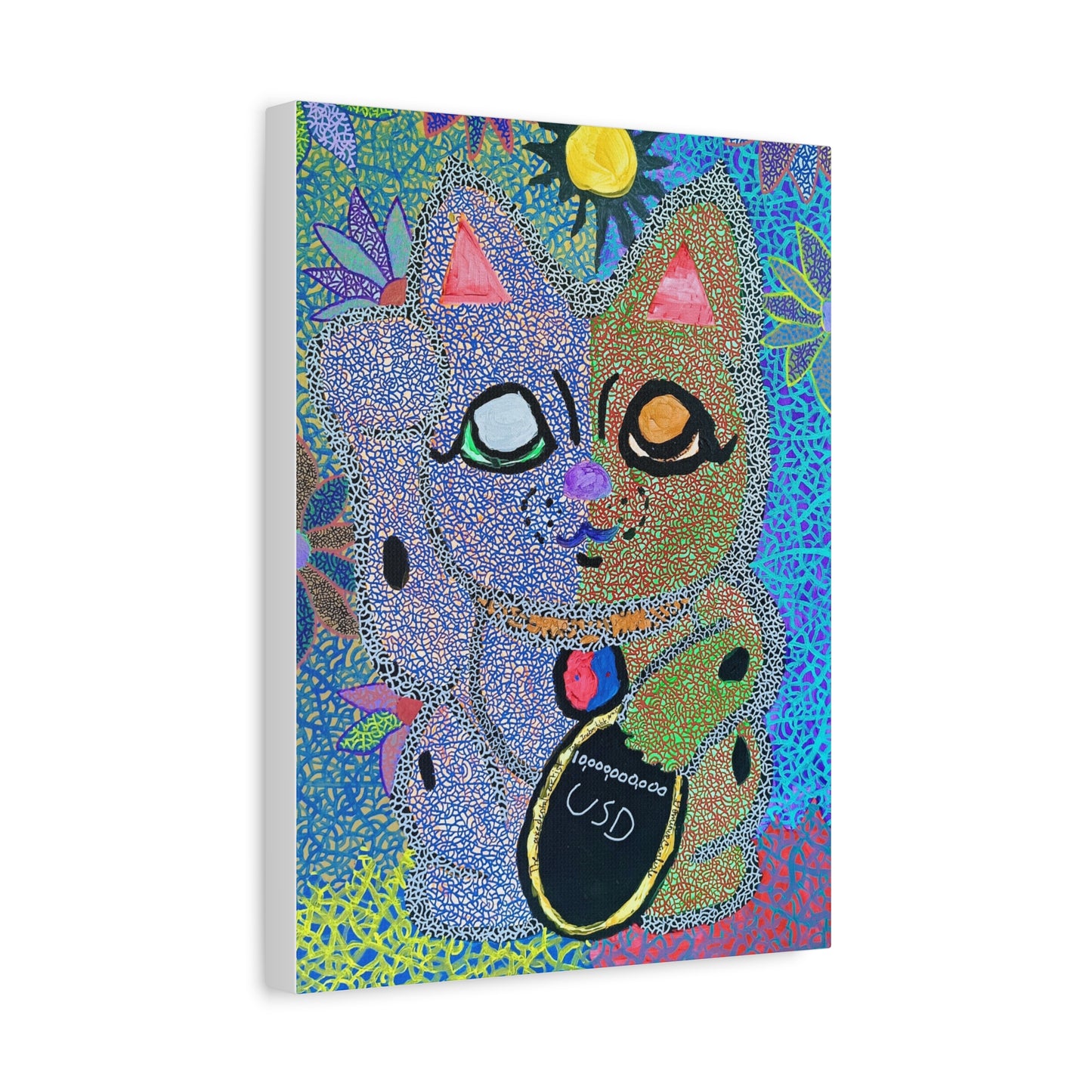 Cosmic Feline of Abundance print on Canvas, Stretched, 1.25"