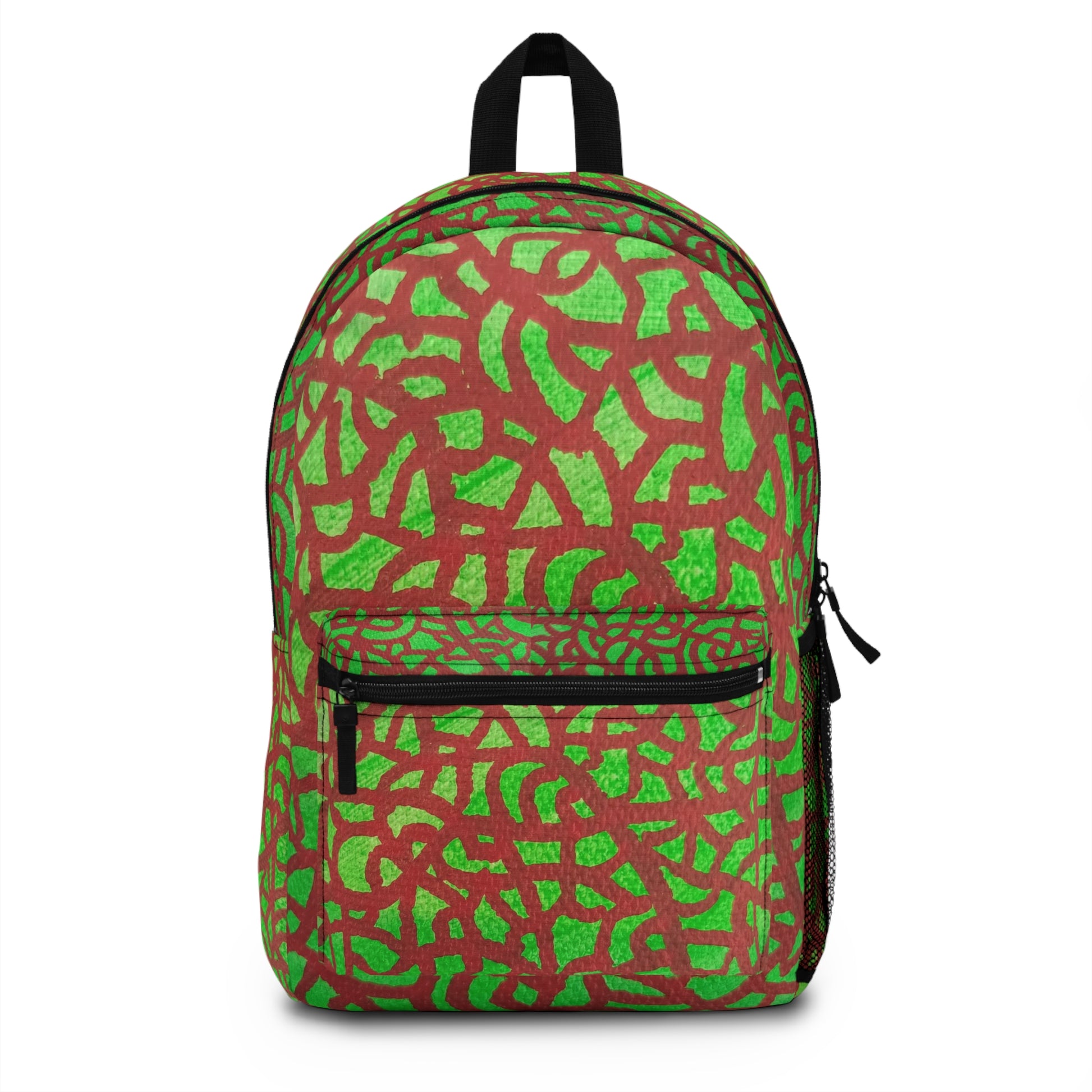 Verdant Scarlet Trek: Backpack with Emerald Accents Custom Art The Indomitable Art Shop Printify Quote65