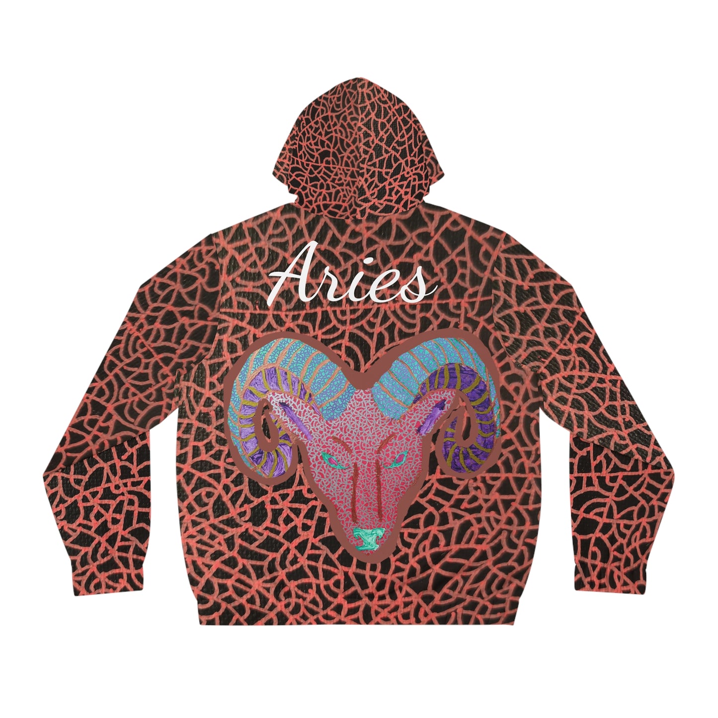 Scarlet Strokes Aries Hoodie Custom Art The Indomitable Art Shop Printify Quote60