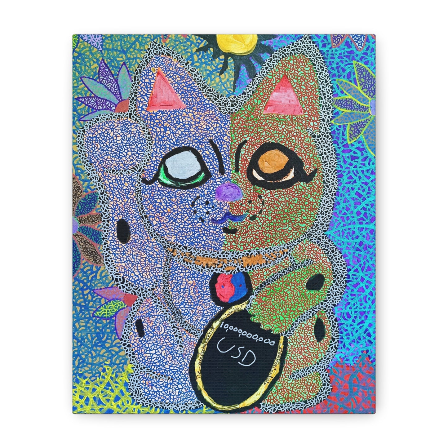 Cosmic Feline of Abundance print on Canvas, Stretched, 1.25"