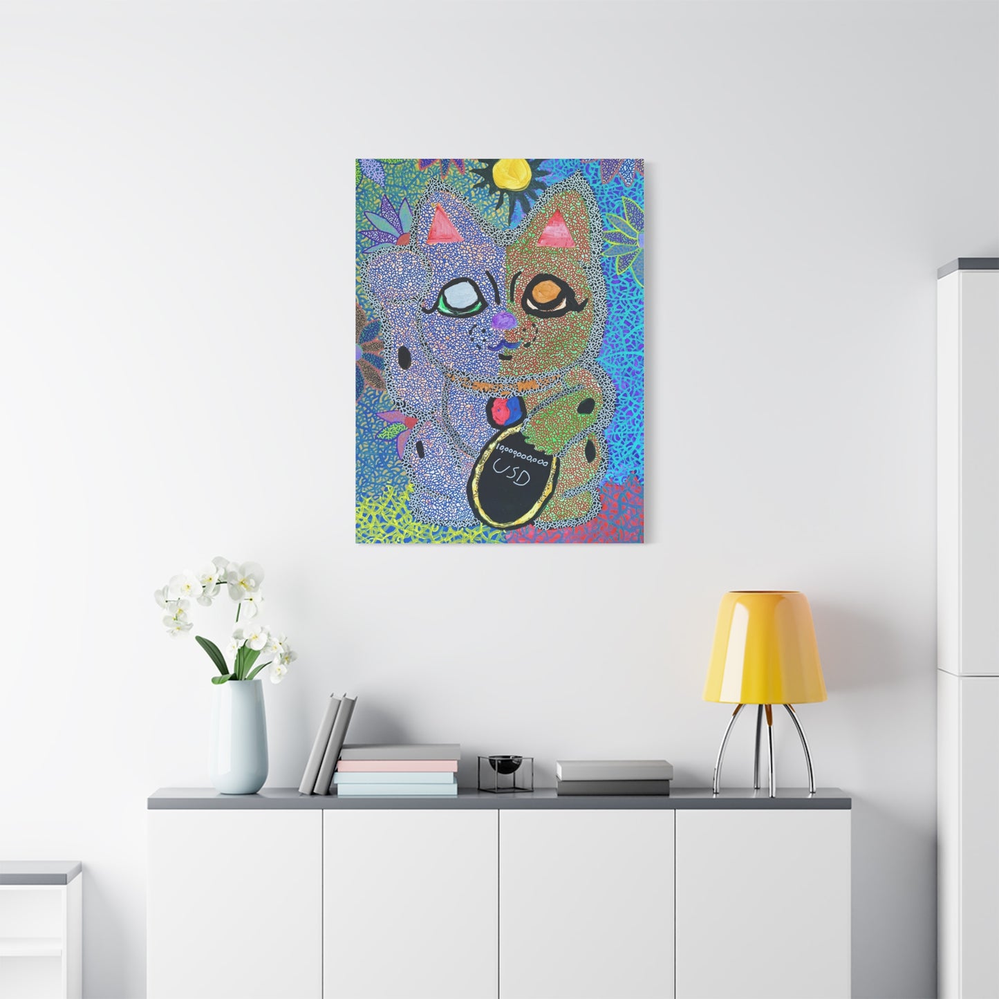 Cosmic Feline of Abundance print on Canvas, Stretched, 1.25"