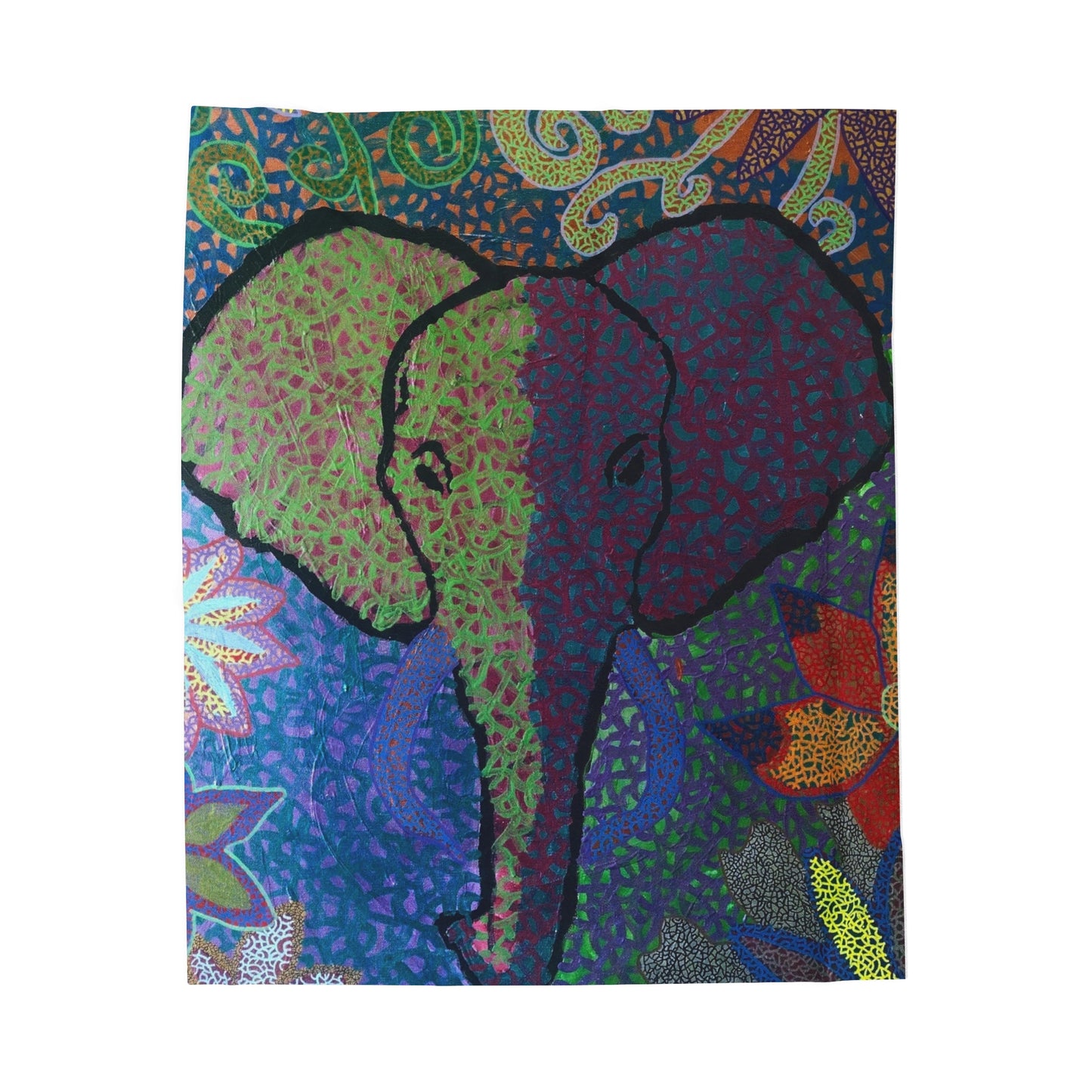 Chaos elephant Velveteen Plush Blanket