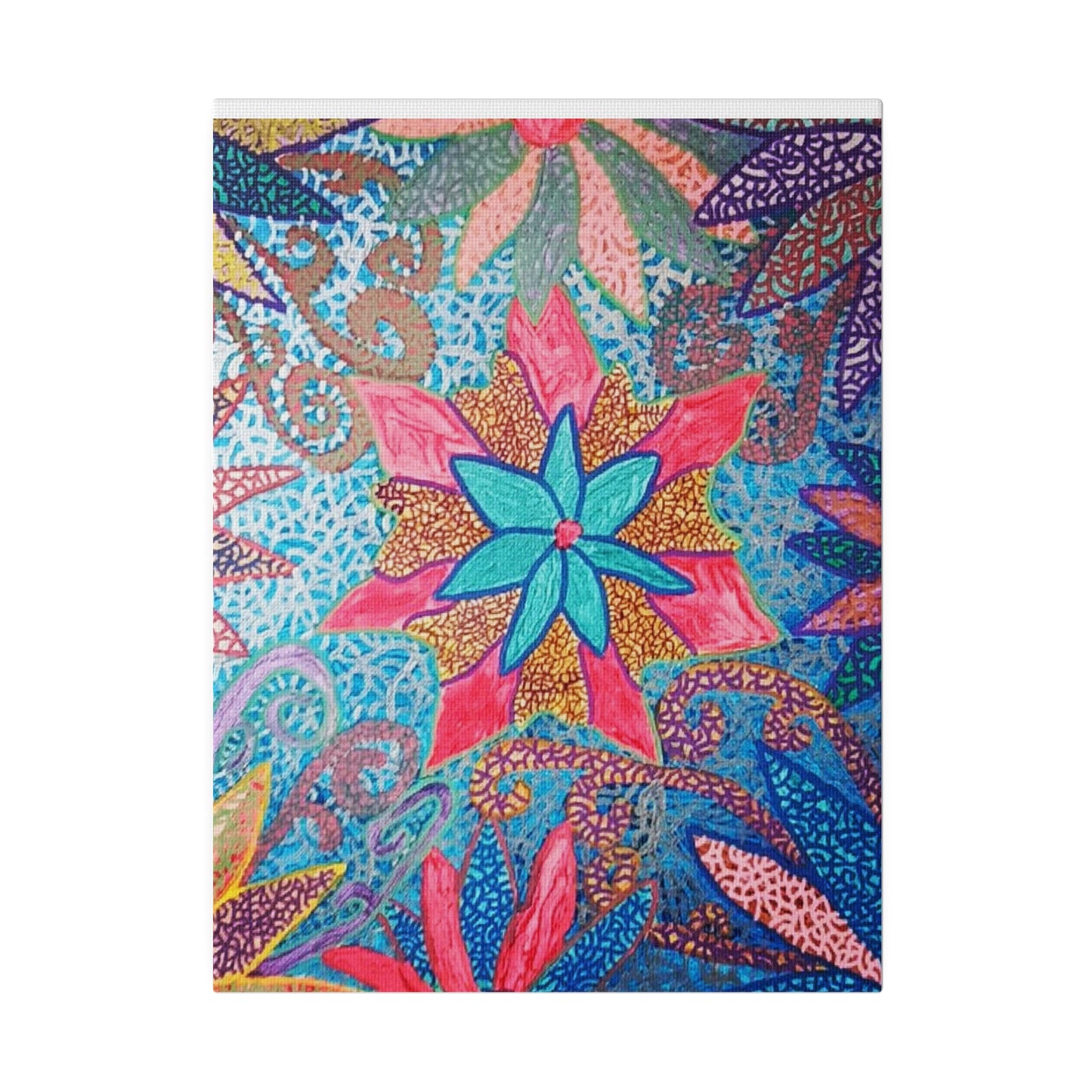 Trippy Star Flower Print Canvas