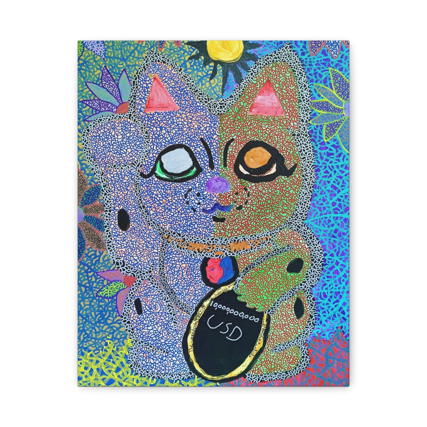 Cosmic Feline of Abundance print on Canvas, Stretched, 1.25"