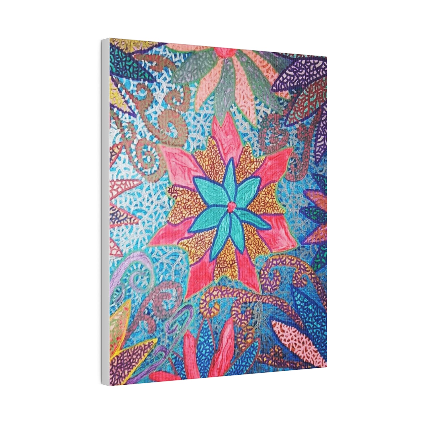 Trippy Star Flower Print Canvas