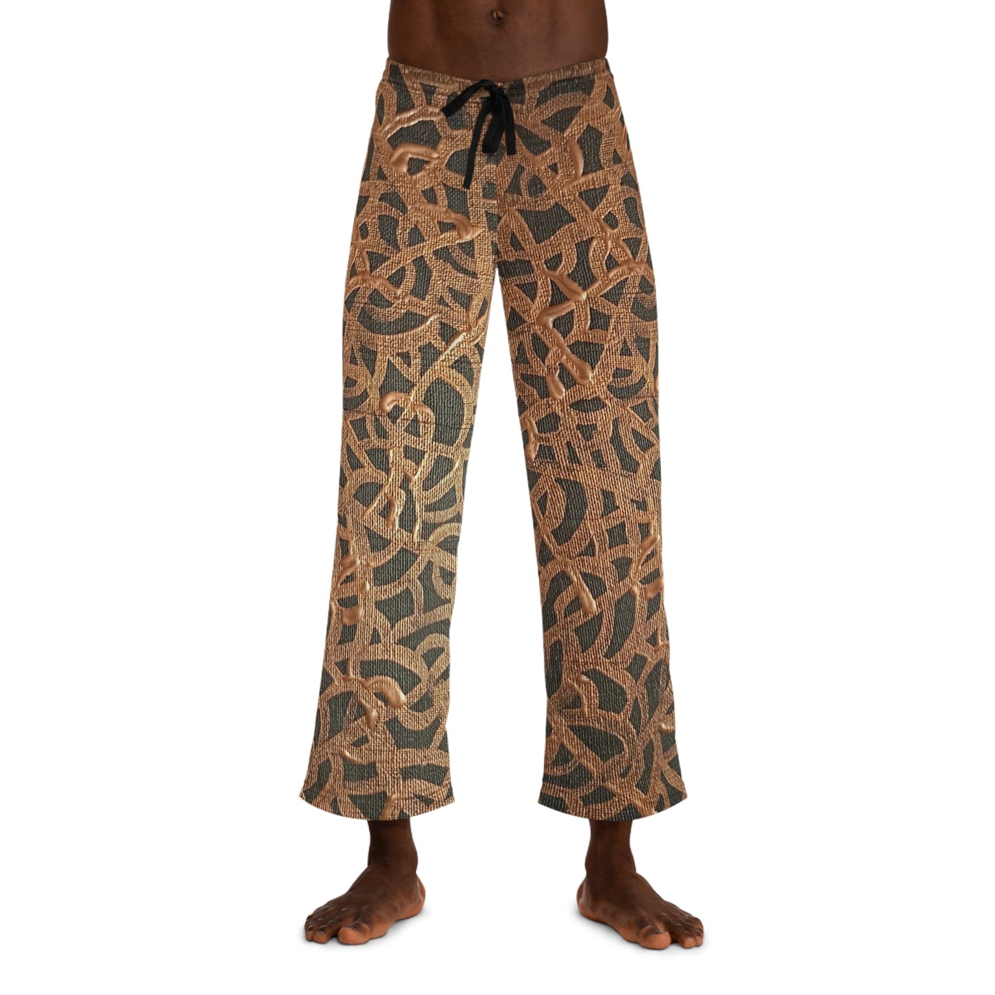 Midnight Gleam: Black Pajama Pants with Copper Accents Custom Art The Indomitable Art Shop Indomitable Art Quote65