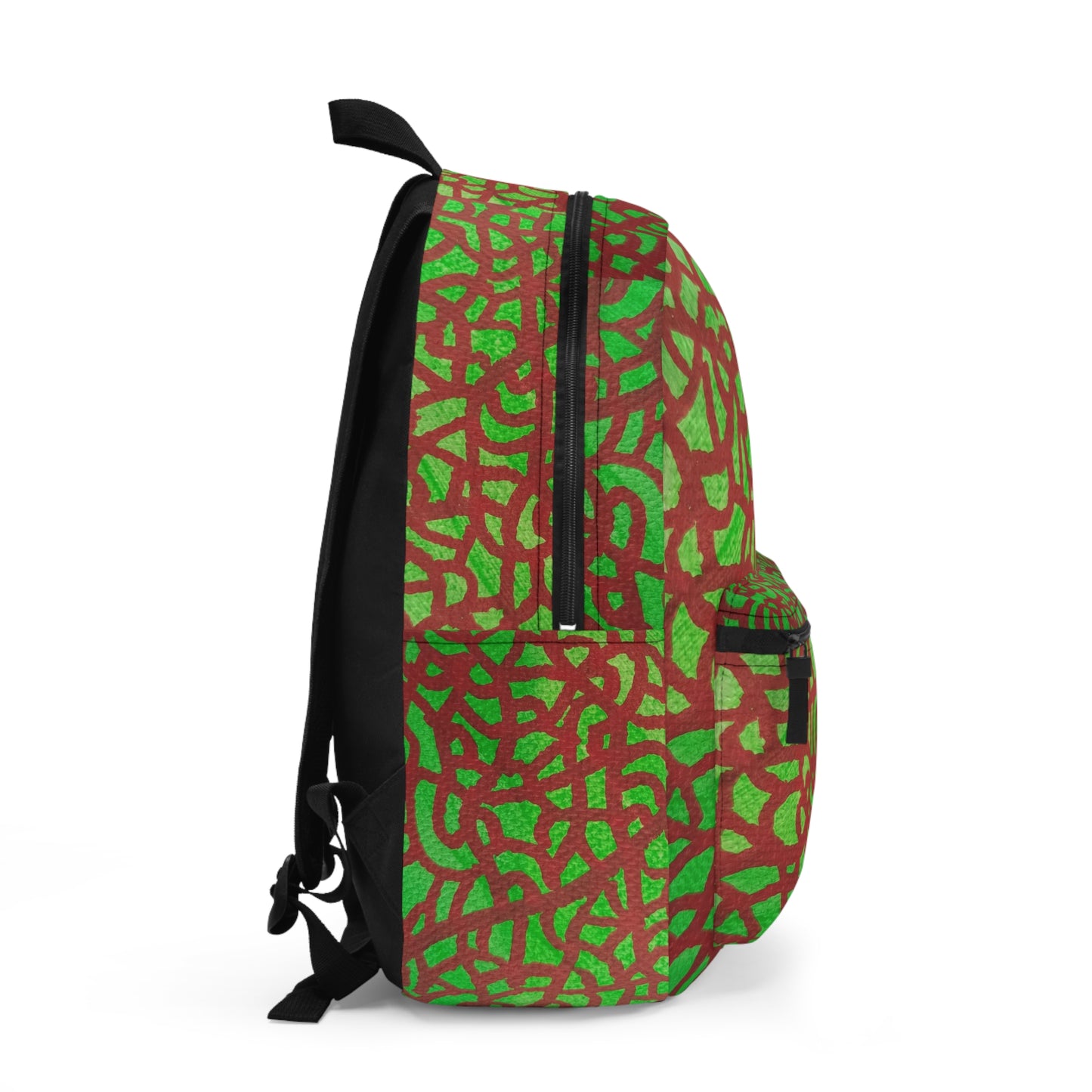 Verdant Scarlet Trek: Backpack with Emerald Accents Custom Art The Indomitable Art Shop Printify Quote65