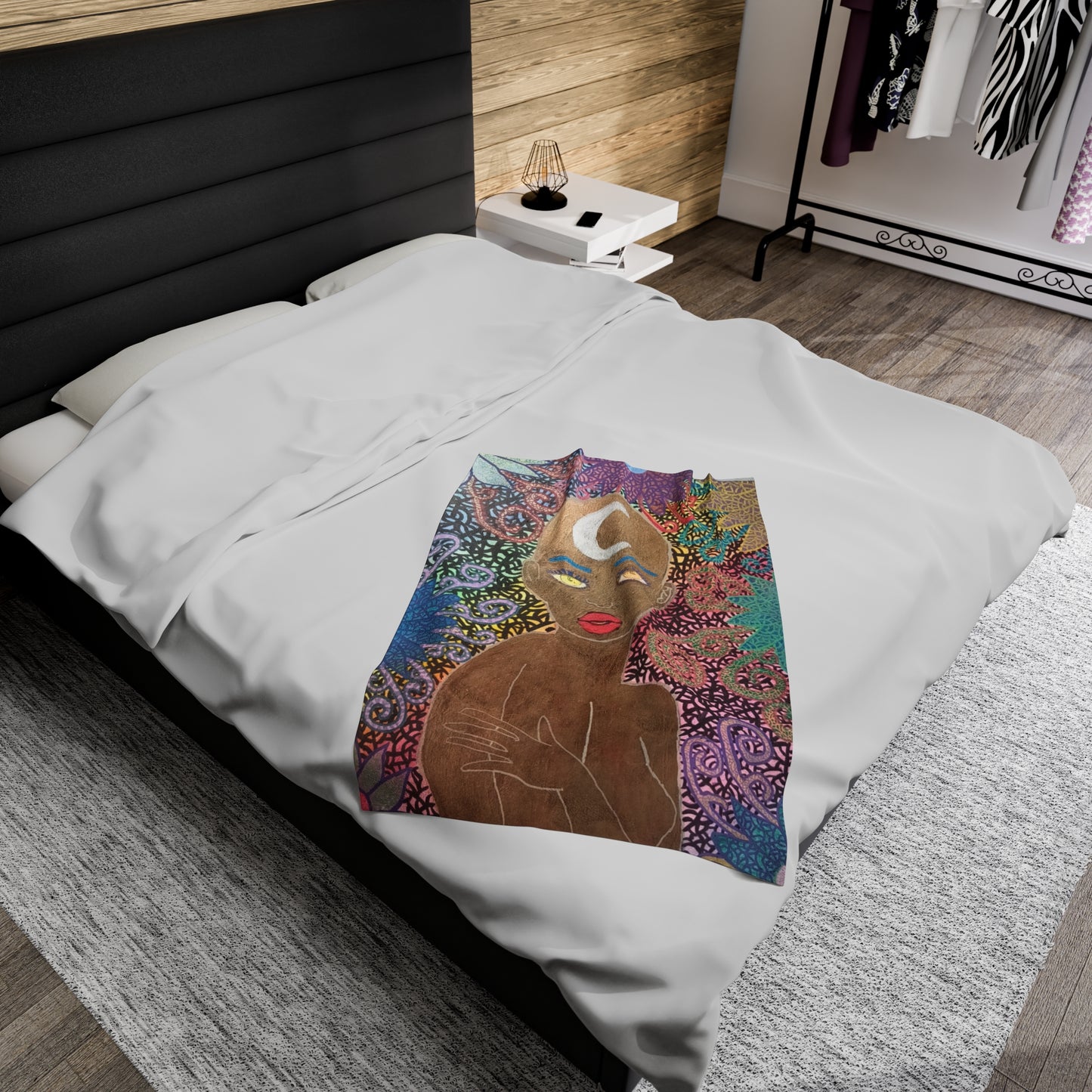 Moon Goddess Velveteen Plush Blanket