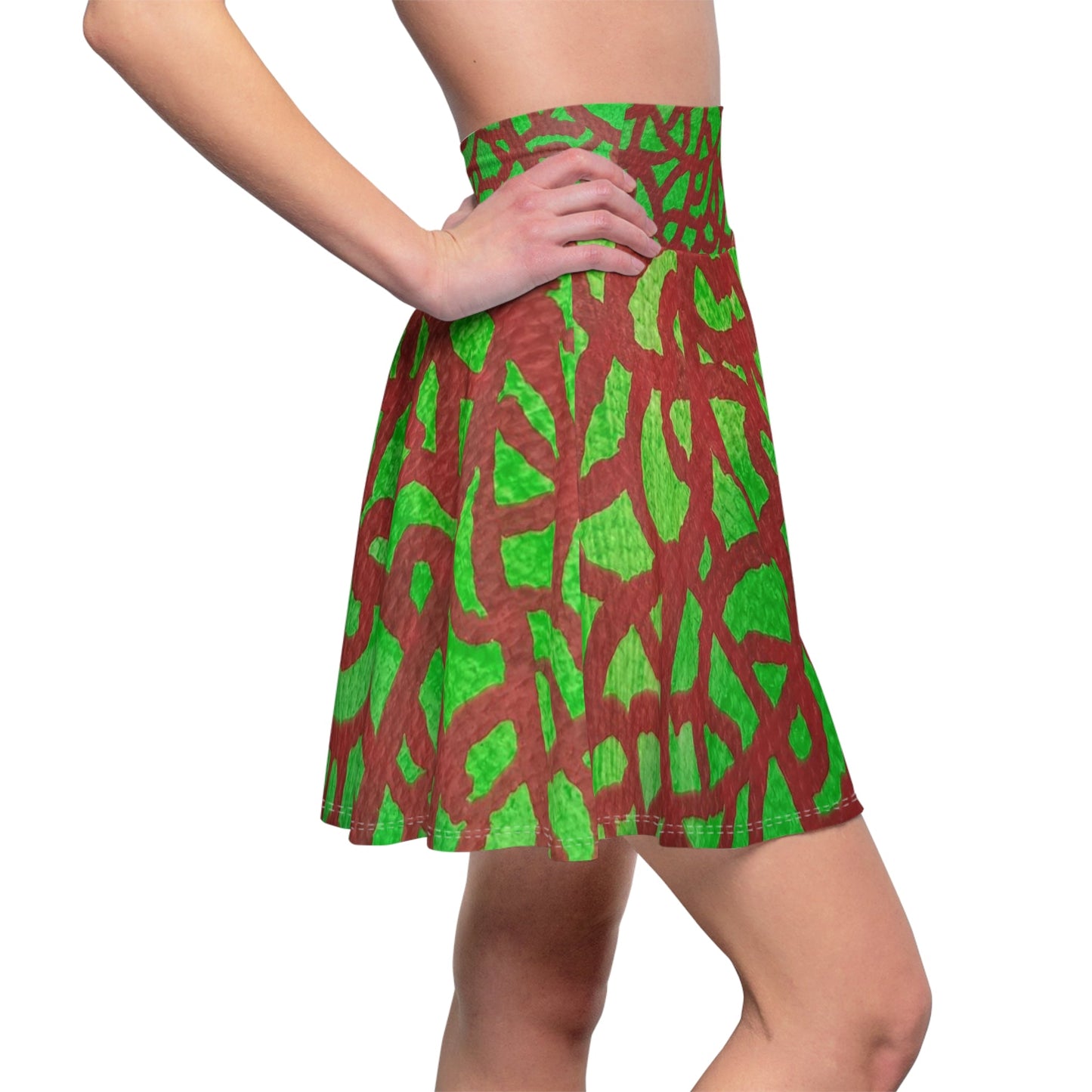 Scarlet Forest: Red and Green Flare Skirt Custom Art The Indomitable Art Shop Indomitable Art Quote35