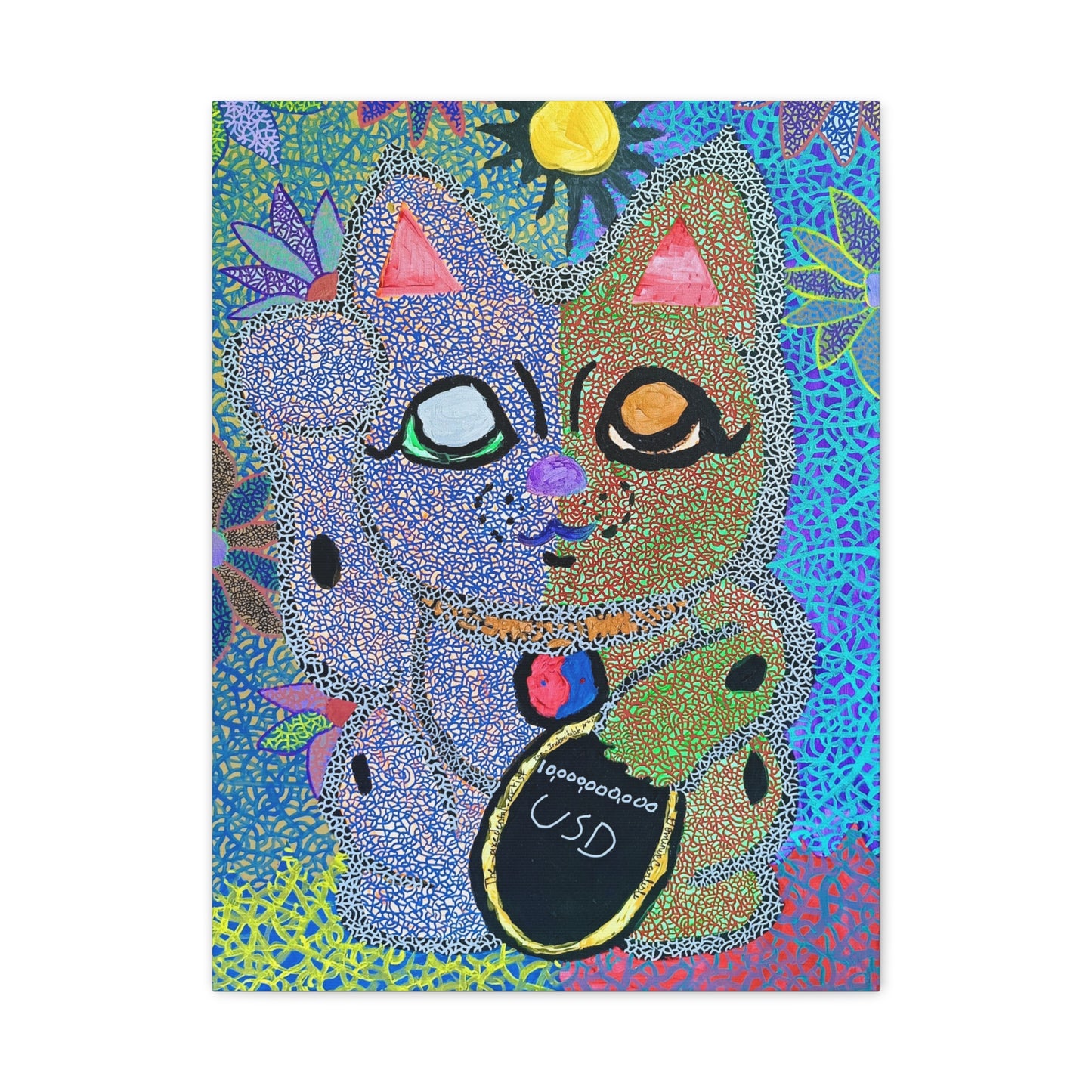 Cosmic Feline of Abundance print on Canvas, Stretched, 1.25"