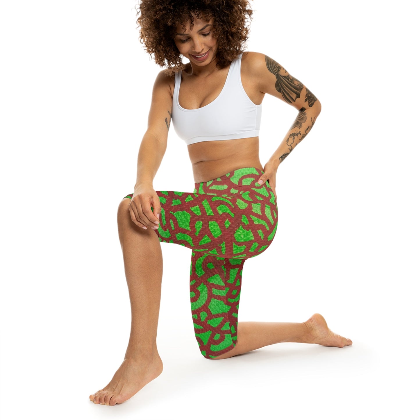 Jewel Tones: Scarlet Emerald Fusion Leggings Custom Art The Indomitable Art Shop Indomitable Art Quote35