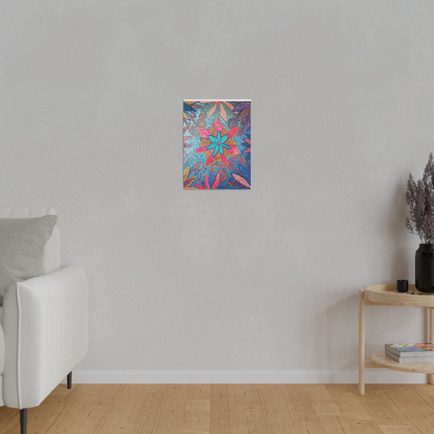 Trippy Star Flower Print Canvas