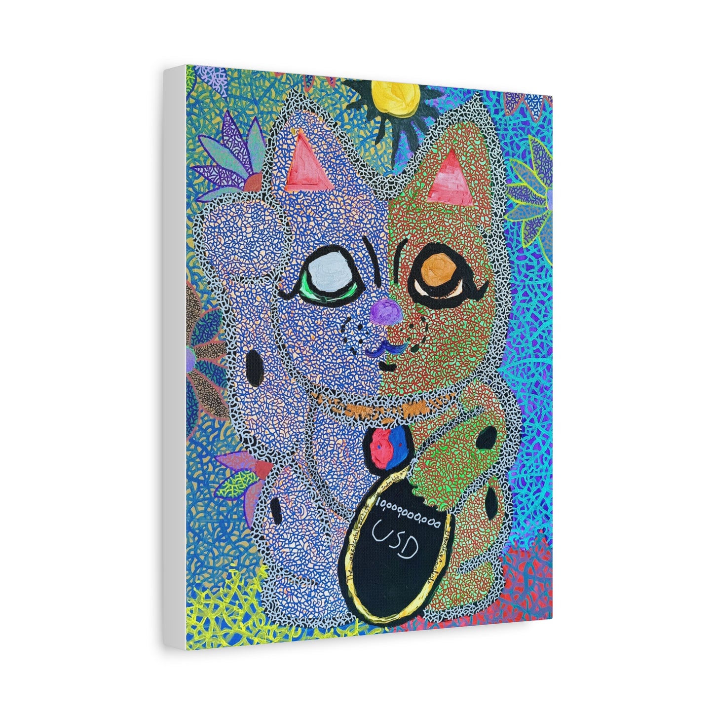 Cosmic Feline of Abundance print on Canvas, Stretched, 1.25"