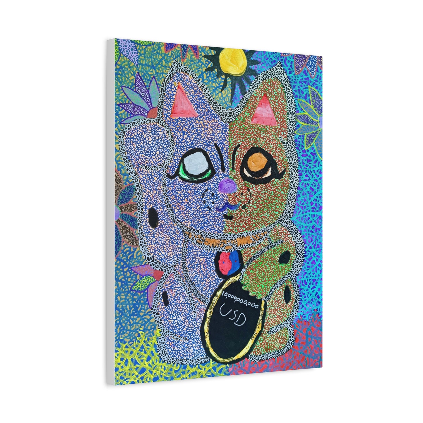 Cosmic Feline of Abundance print on Canvas, Stretched, 1.25"