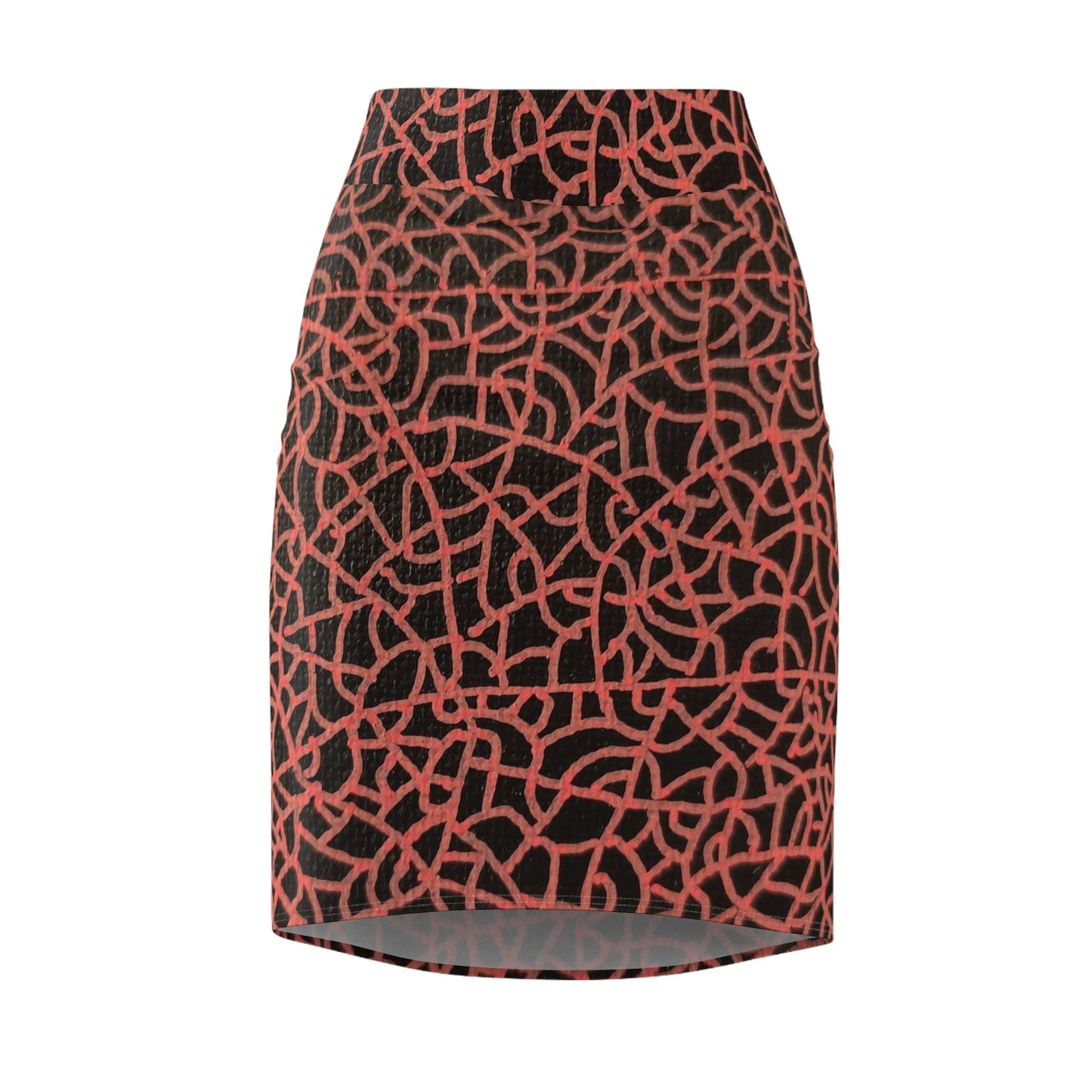 Scarlet strokes Pencil Skirt (AOP) Custom Art The Indomitable Art Shop Indomitable Art Quote25