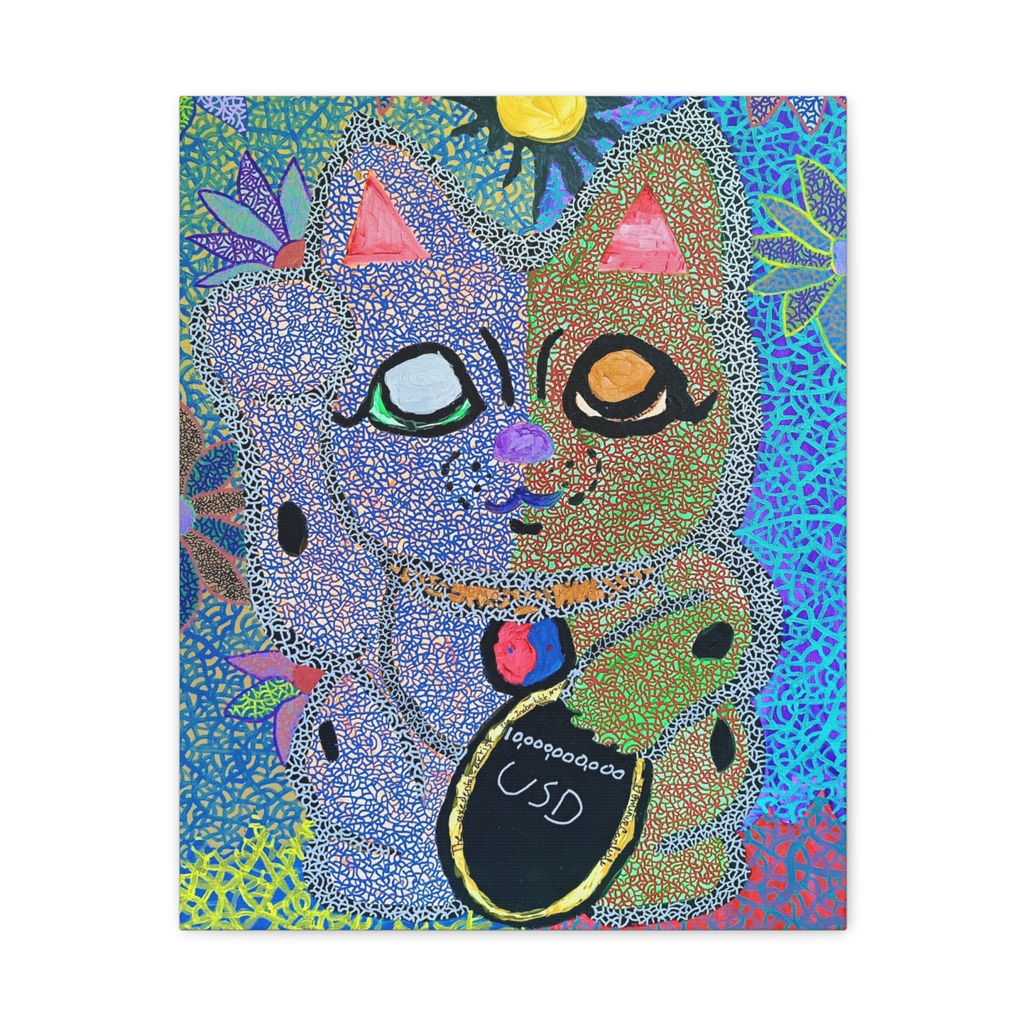 Cosmic Feline of Abundance print on Canvas, Stretched, 1.25"