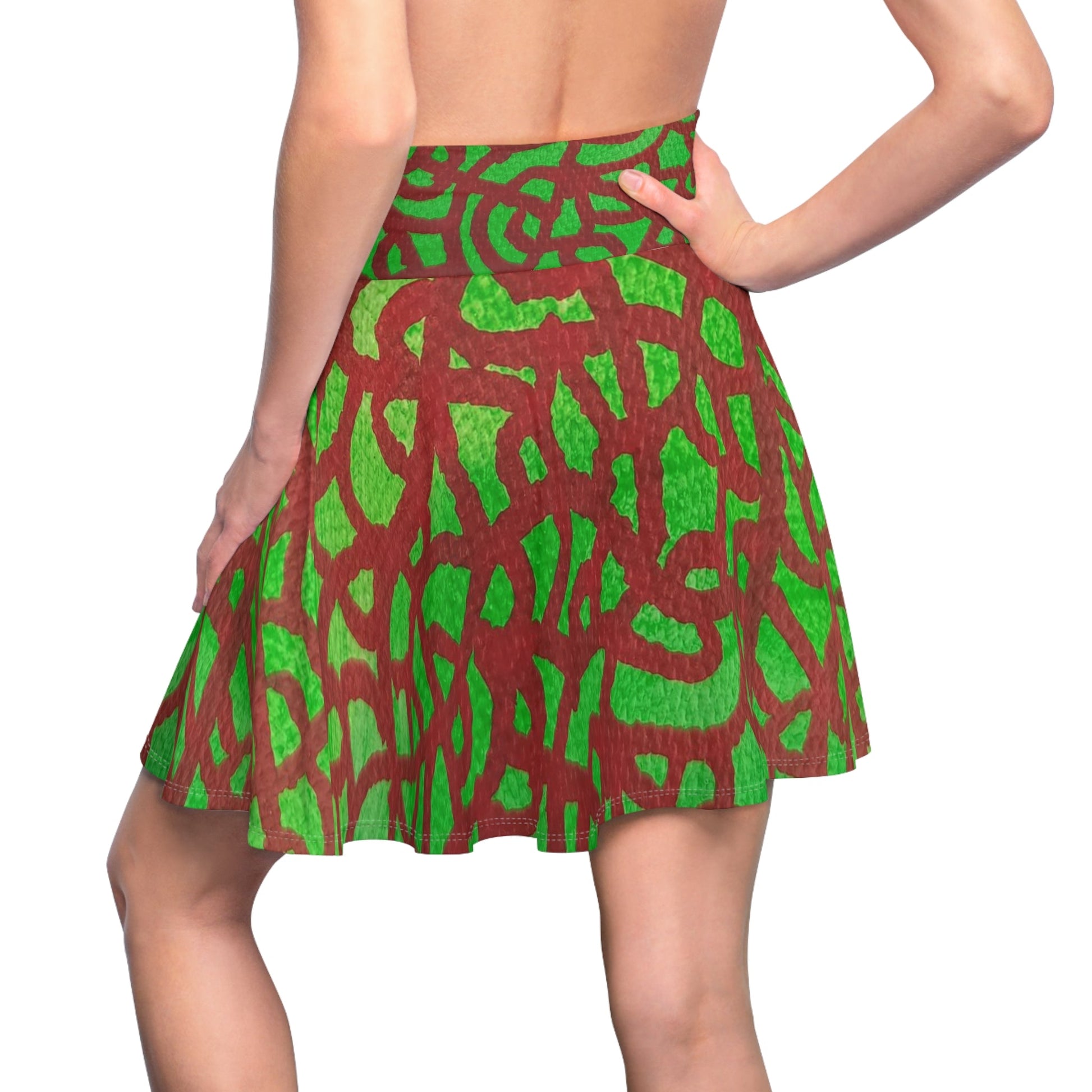 Scarlet Forest: Red and Green Flare Skirt Custom Art The Indomitable Art Shop Indomitable Art Quote35