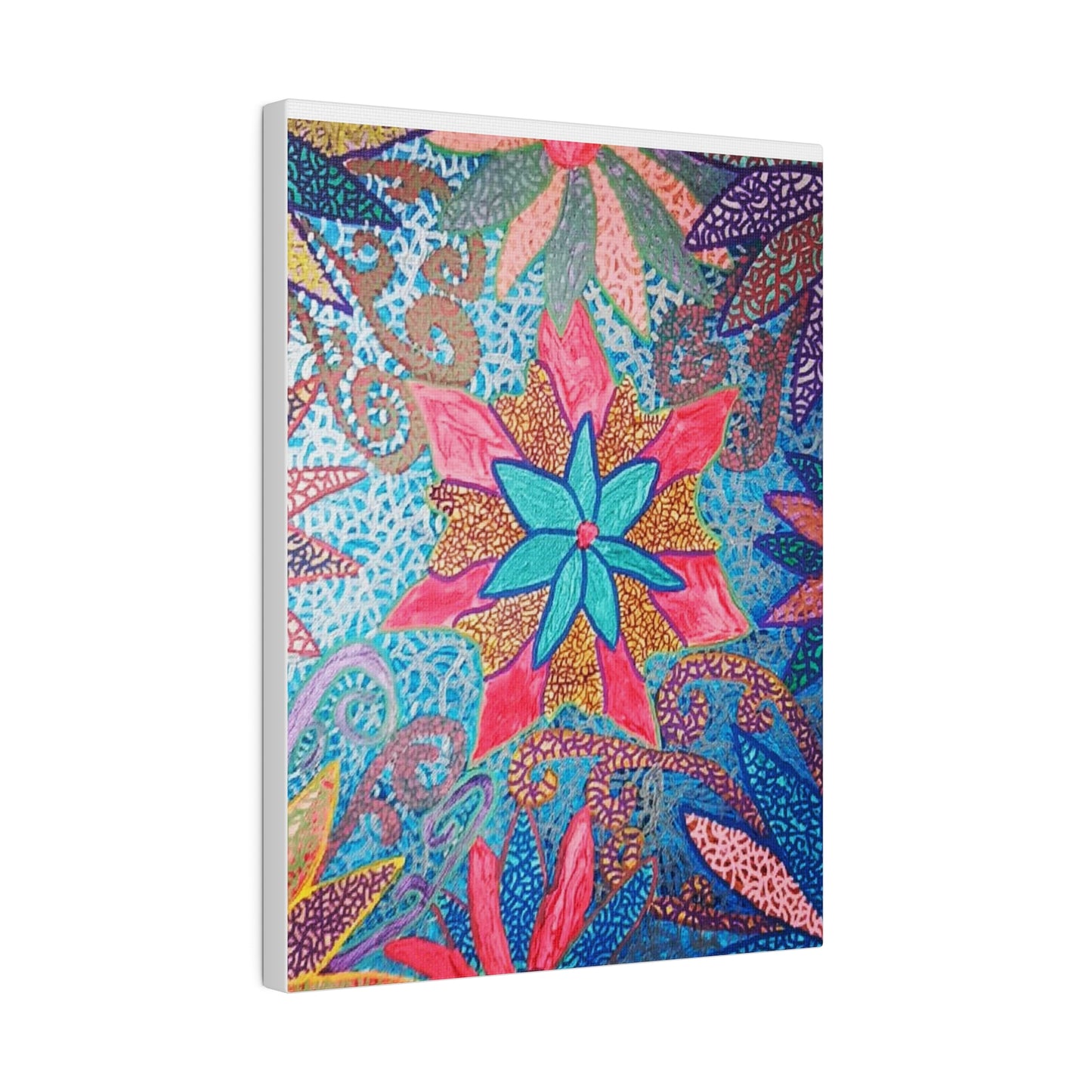 Trippy Star Flower Print Canvas