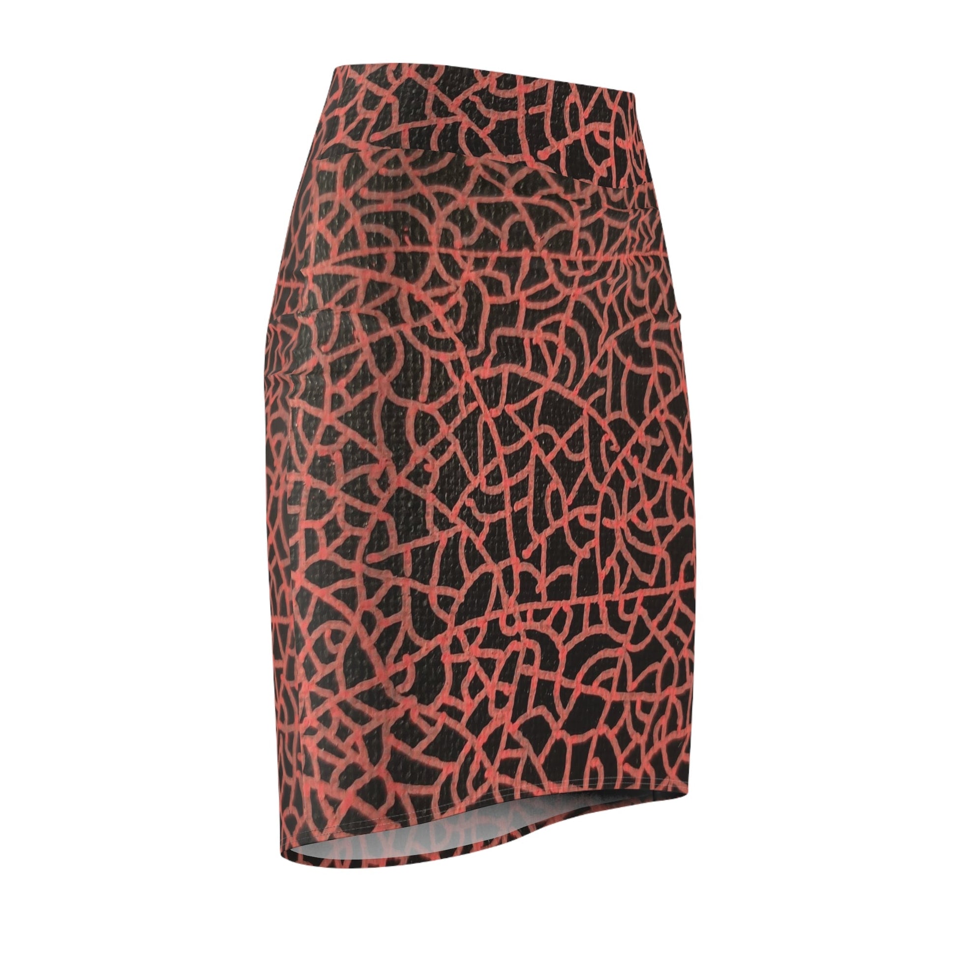 Scarlet strokes Pencil Skirt (AOP) Custom Art The Indomitable Art Shop Indomitable Art Quote25