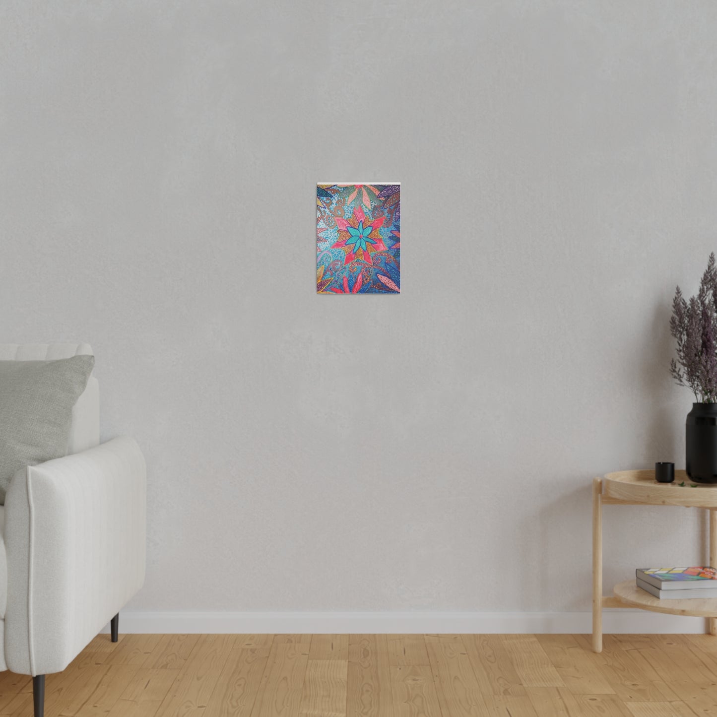 Trippy Star Flower Print Canvas