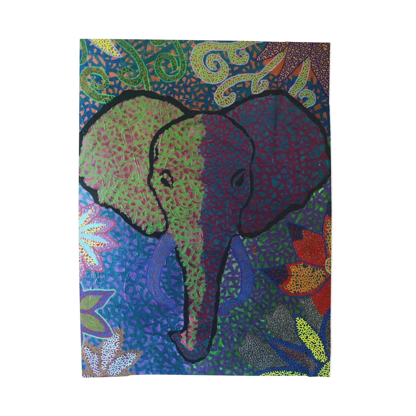 Chaos elephant Velveteen Plush Blanket