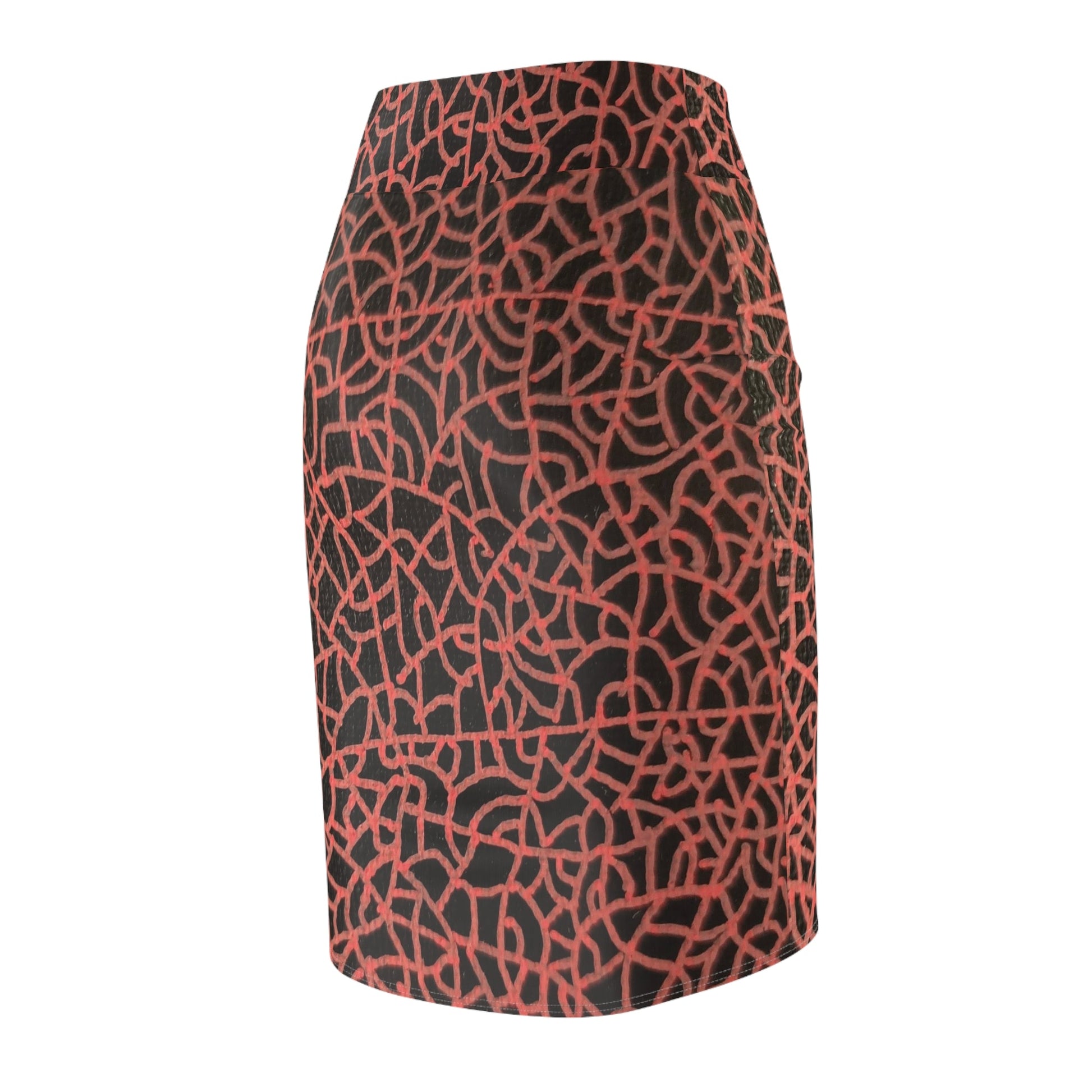 Scarlet strokes Pencil Skirt (AOP) Custom Art The Indomitable Art Shop Indomitable Art Quote25