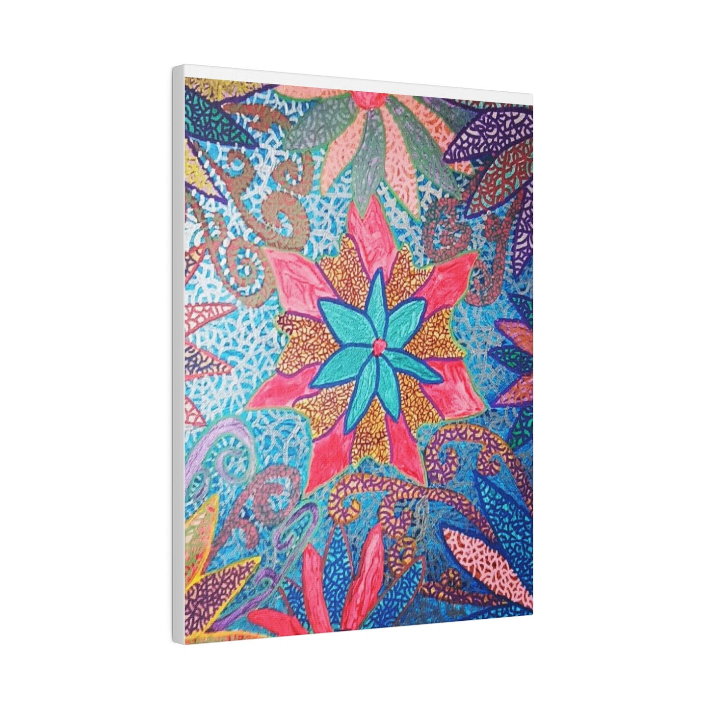 Trippy Star Flower Print Canvas