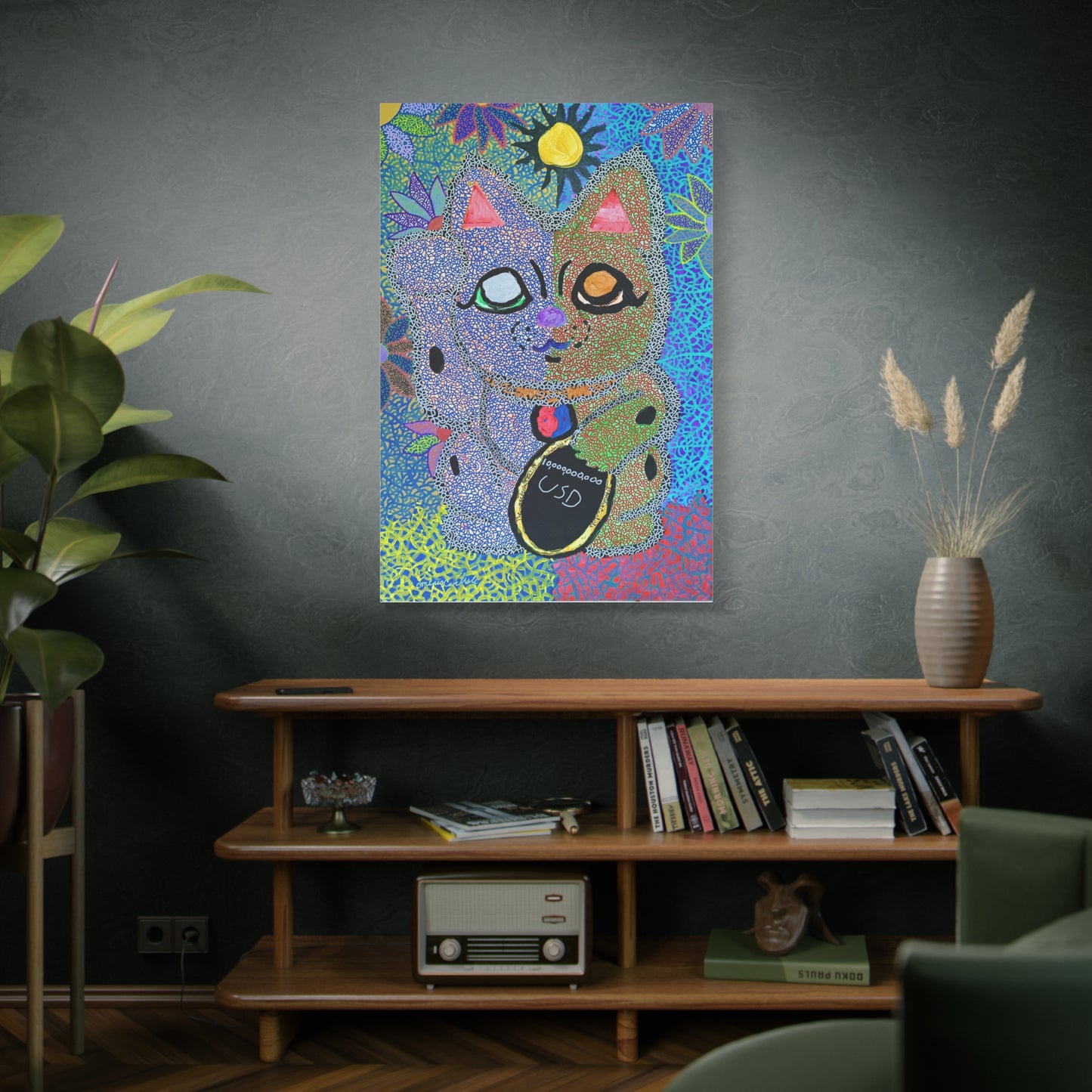 Cosmic Feline of Abundance print on Canvas, Stretched, 1.25"