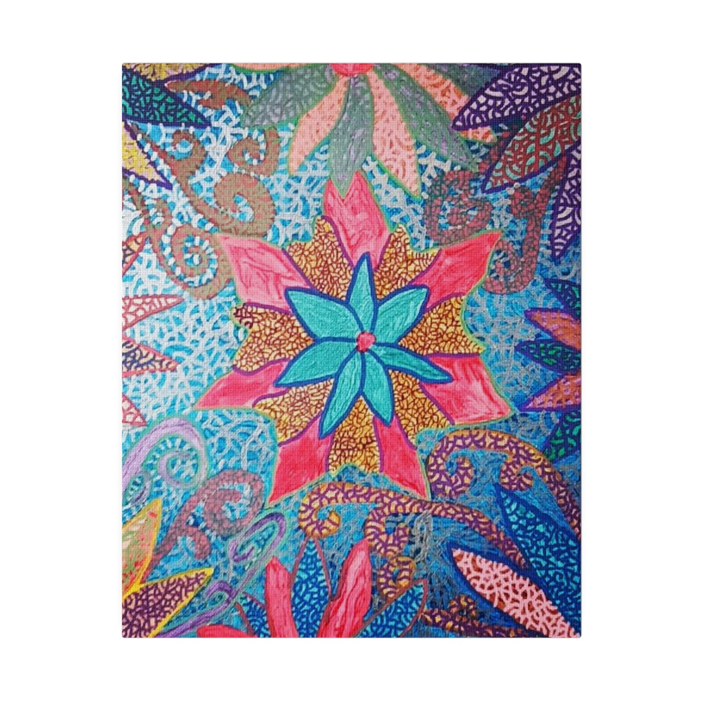 Trippy Star Flower Print Canvas