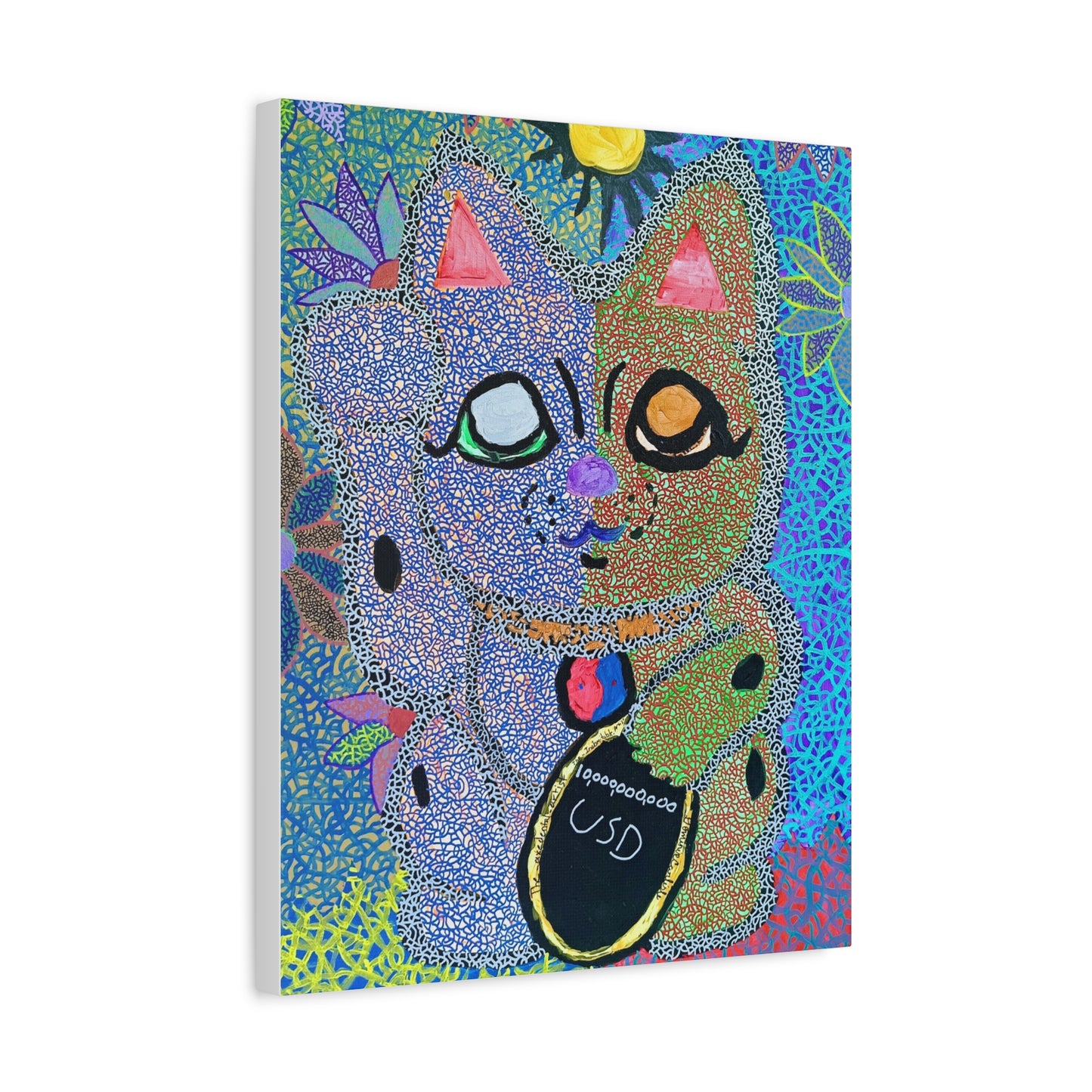 Cosmic Feline of Abundance print on Canvas, Stretched, 1.25"