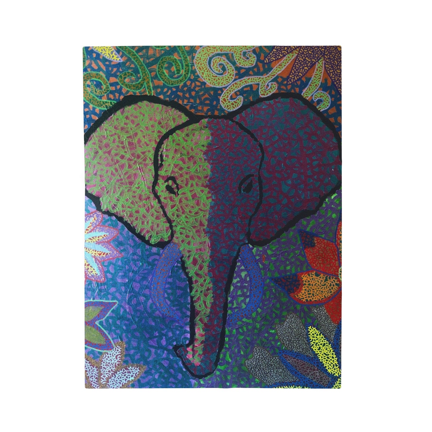 Chaos elephant Velveteen Plush Blanket