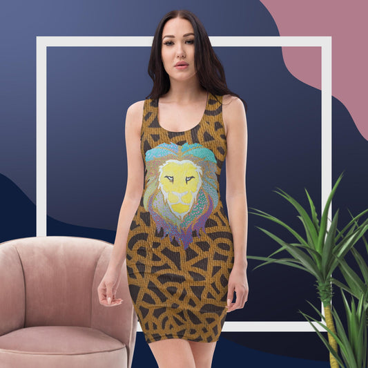 Leo Lovers Bodycon dress Custom Art The Indomitable Art Shop The Indomitable Art Shop Quote50